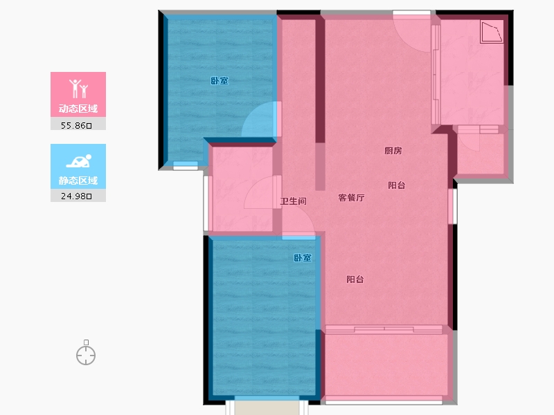 江苏省-无锡市-蔚蓝滨江-71.20-户型库-动静分区