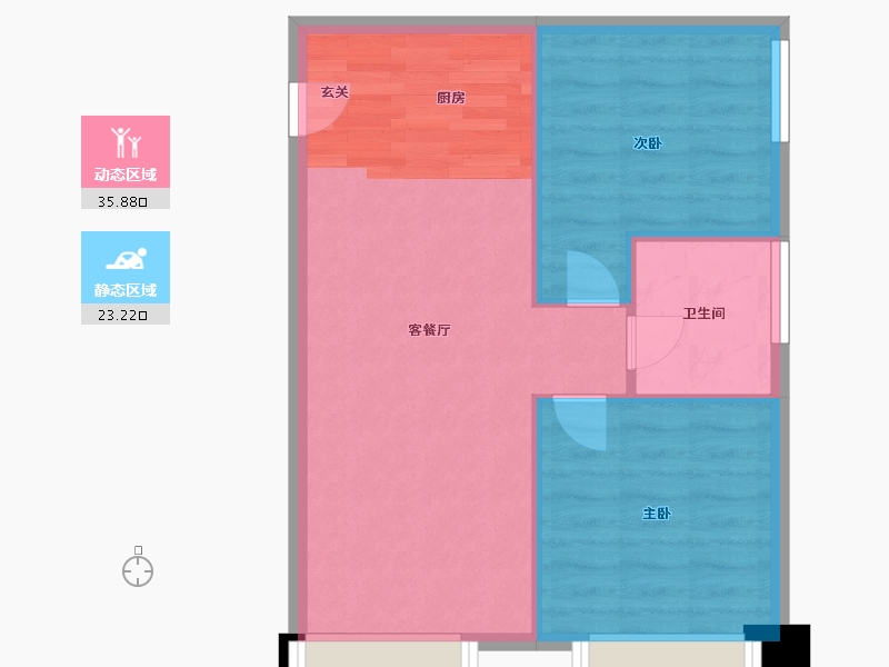 陕西省-西安市-合景汇峰-53.95-户型库-动静分区