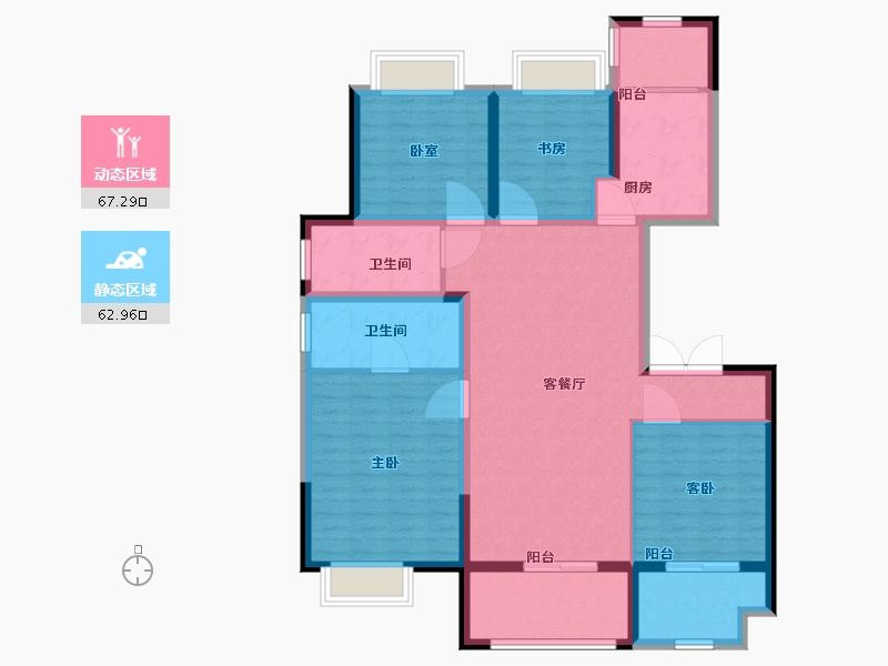 江苏省-无锡市-洛城紫园-117.01-户型库-动静分区