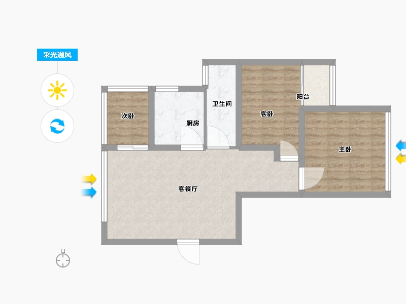 江苏省-南京市-翠屏诚园-66.00-户型库-采光通风