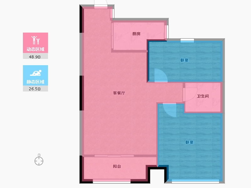 辽宁省-盘锦市-盘锦万达广场-68.78-户型库-动静分区