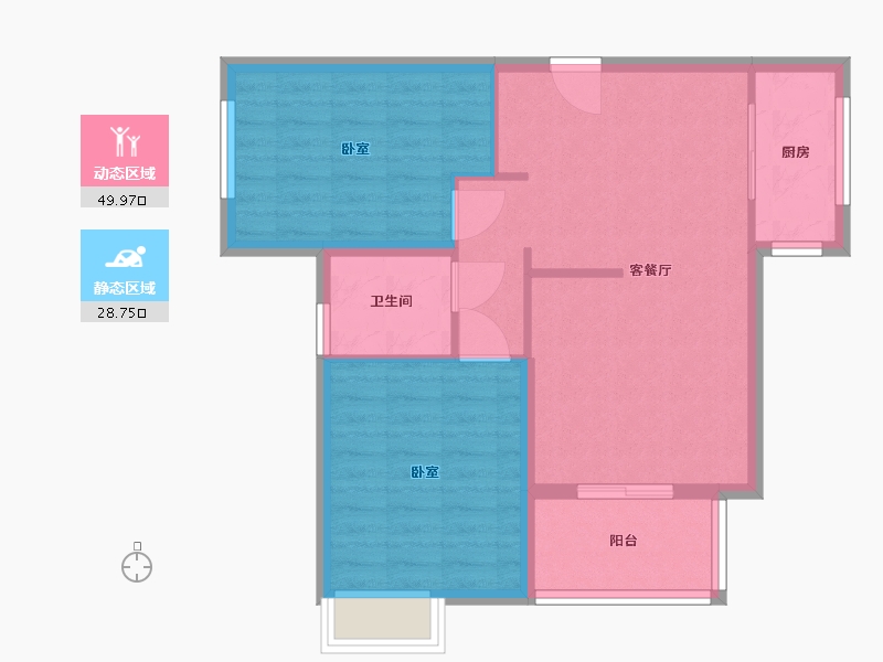 江苏省-无锡市-锦熙府-71.00-户型库-动静分区