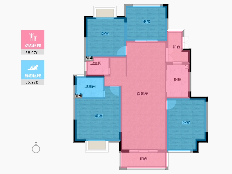 江苏省-无锡市-保集蓝郡-102.00-户型库-动静分区