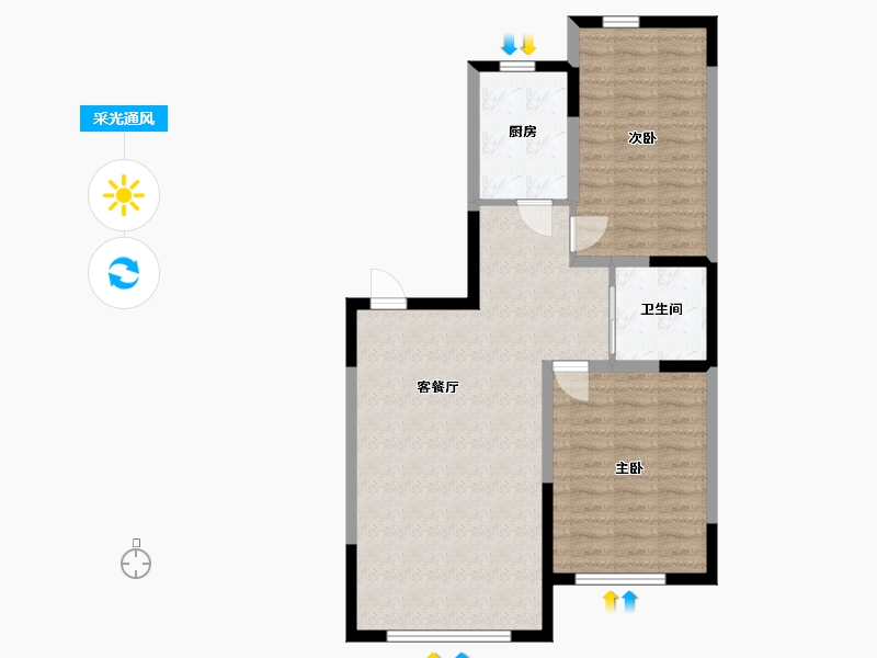 辽宁省-抚顺市-天和帝景翰苑-70.41-户型库-采光通风