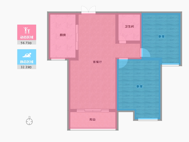 陕西省-渭南市-蒲城公园天下-79.95-户型库-动静分区