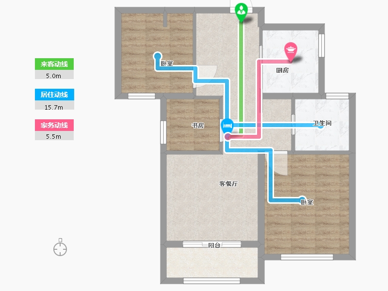 江苏省-无锡市-华府庄园白金府邸-70.01-户型库-动静线