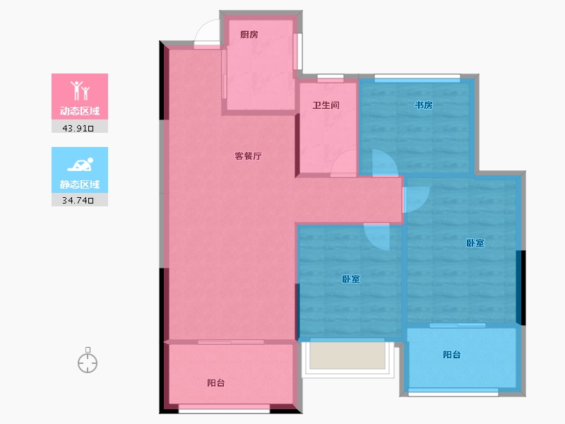 浙江省-杭州市-景瑞申花郡-71.18-户型库-动静分区