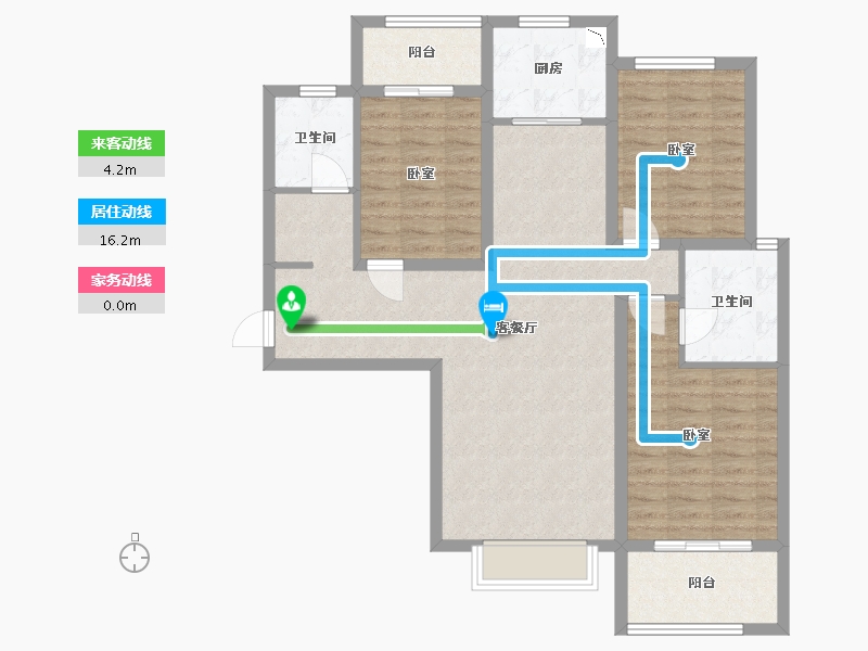 陕西省-西安市-拉克雷公馆-96.87-户型库-动静线