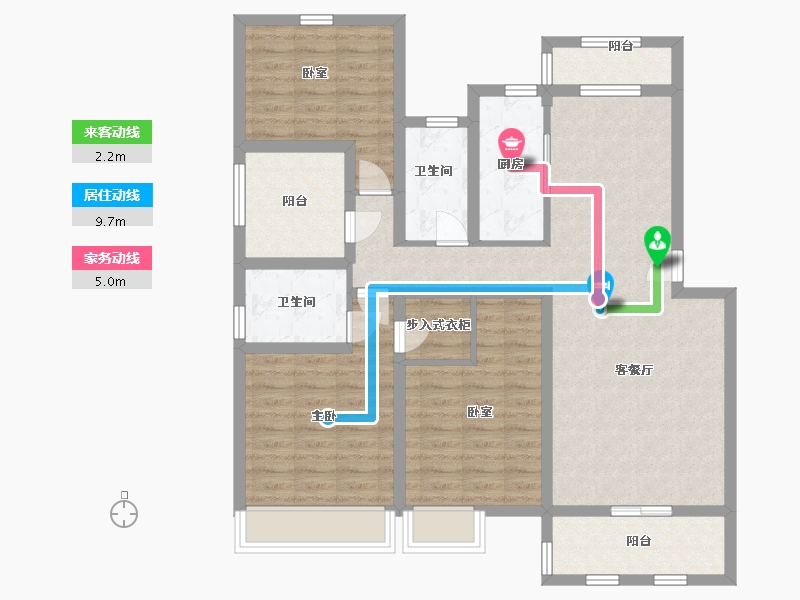 江苏省-无锡市-金洋奥澜-104.00-户型库-动静线