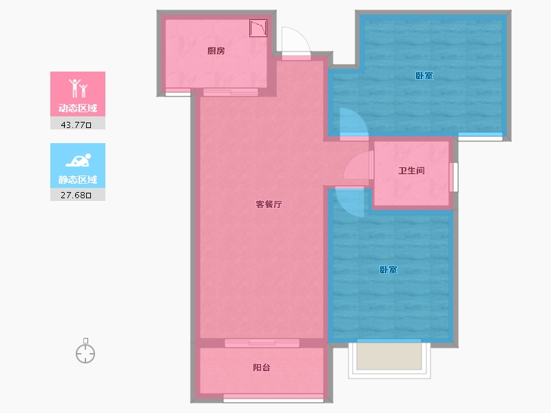 陕西省-西安市-拉克雷公馆-63.09-户型库-动静分区