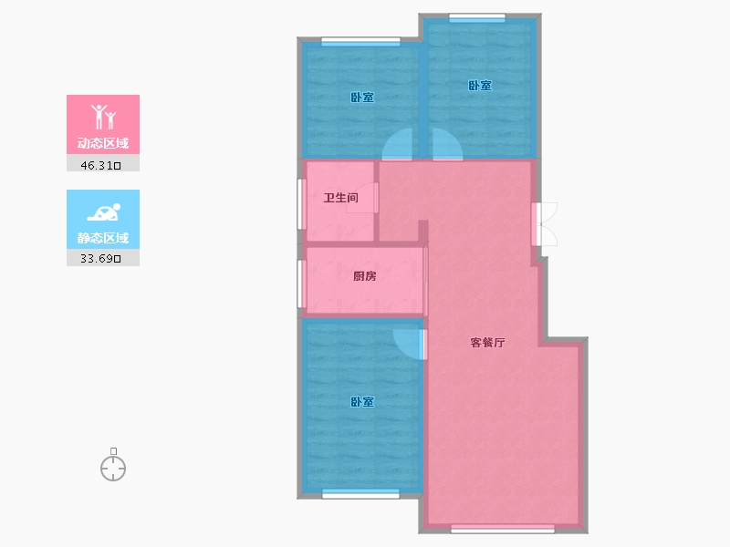 吉林省-四平市-梨树 锦绣明珠-72.13-户型库-动静分区