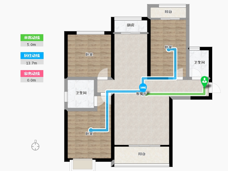 陕西省-咸阳市-伟权公园府邸-91.92-户型库-动静线