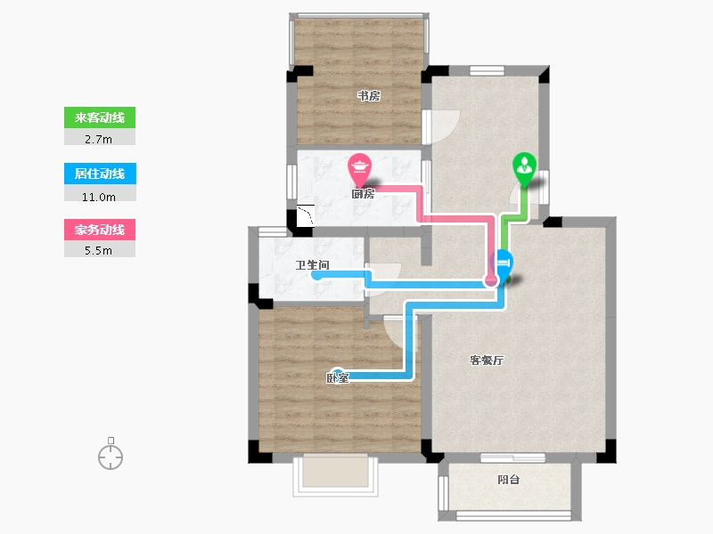 江苏省-无锡市-金洋奥澜-74.58-户型库-动静线