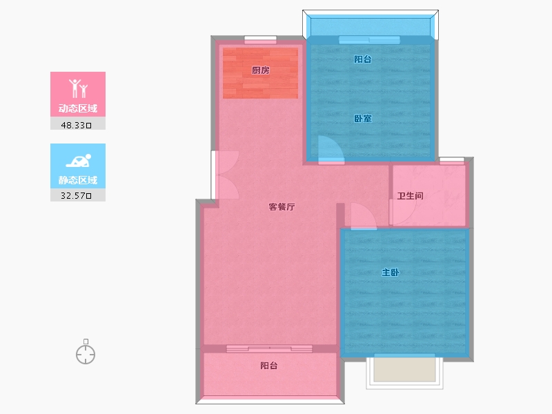 陕西省-渭南市-世丰城-72.68-户型库-动静分区