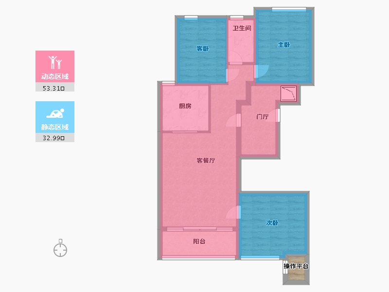 江苏省-南京市-翠屏诚园-77.00-户型库-动静分区