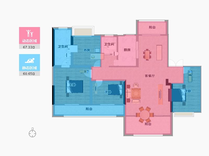 江苏省-南京市-新保弘领东苑-115.54-户型库-动静分区