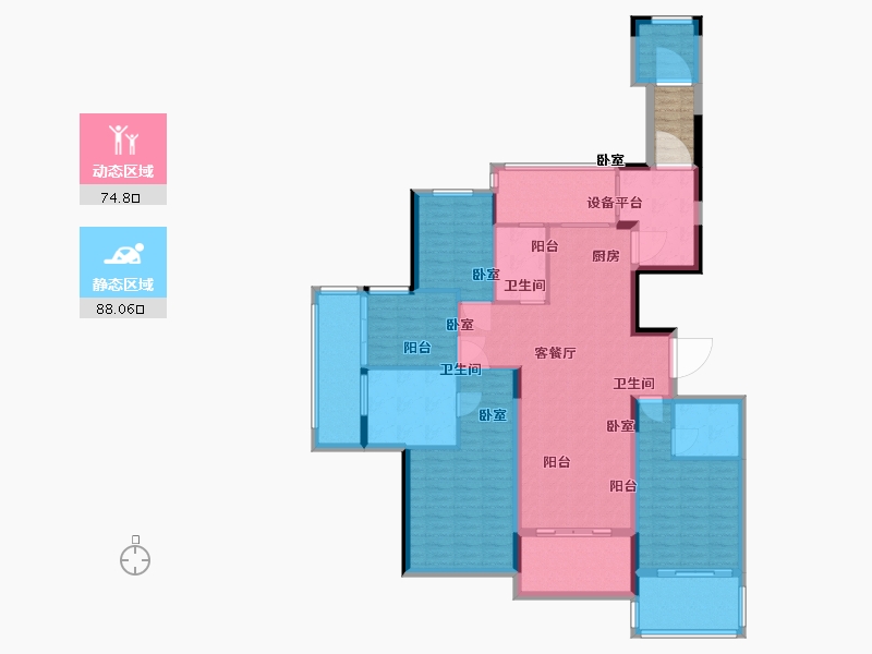 浙江省-杭州市-康恒悦麒美寓-151.19-户型库-动静分区