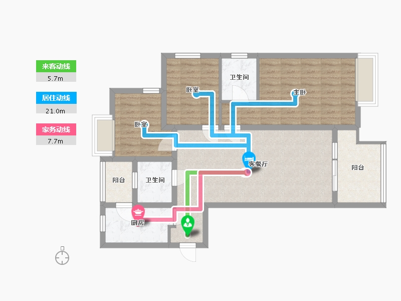 陕西省-咸阳市-联诚国际-83.98-户型库-动静线