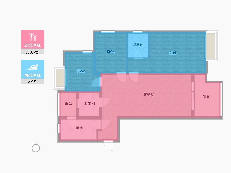 陕西省-咸阳市-联诚国际-83.98-户型库-动静分区