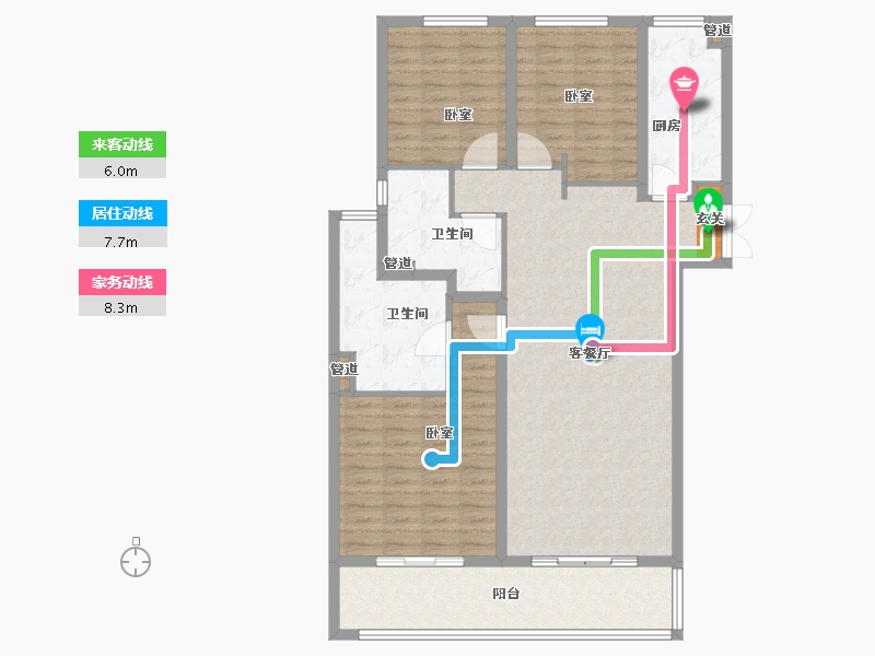 江苏省-南京市-世茂璀璨滨江-124.00-户型库-动静线