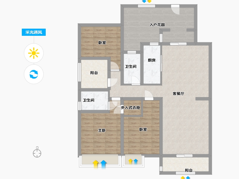 江苏省-无锡市-金洋奥澜-111.99-户型库-采光通风