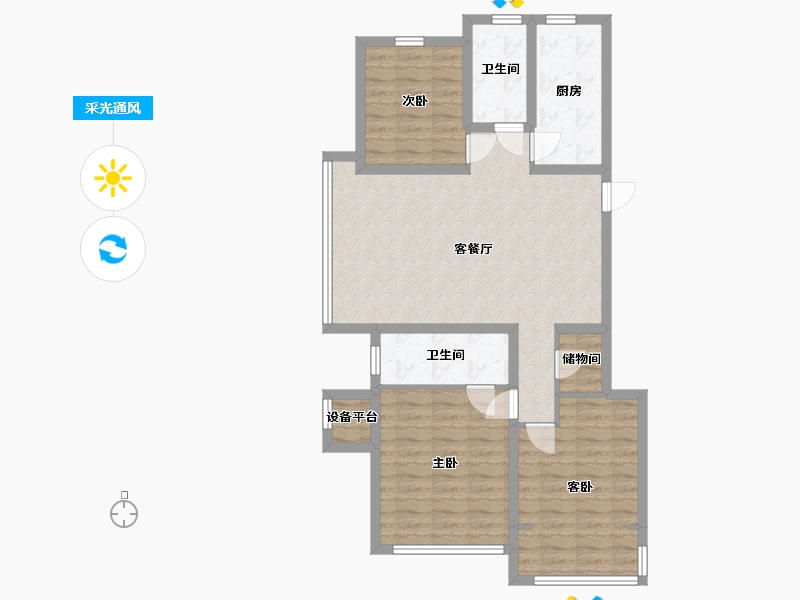 江苏省-南京市-翠屏诚园-91.63-户型库-采光通风