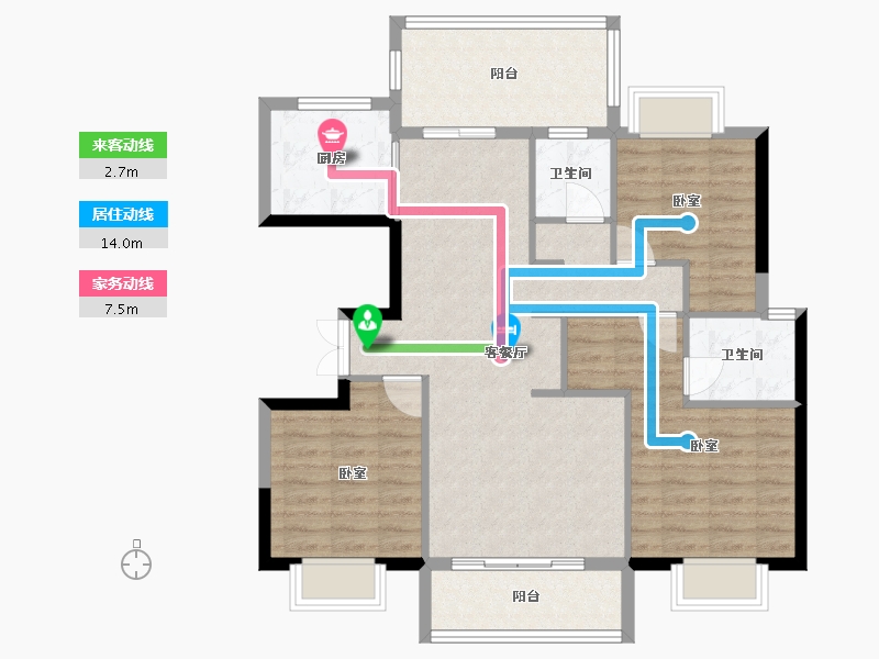 云南省-西双版纳傣族自治州-冠城金域礼品-94.86-户型库-动静线