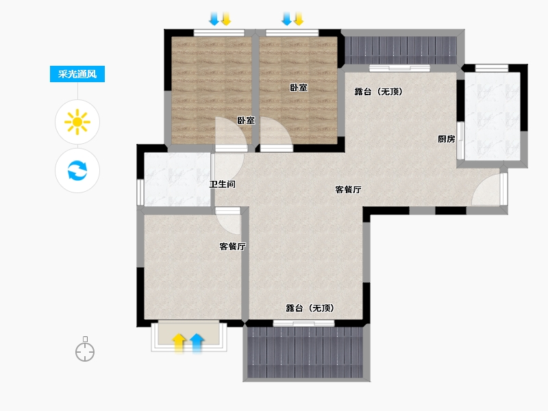 江苏省-无锡市-蔚蓝滨江-99.00-户型库-采光通风