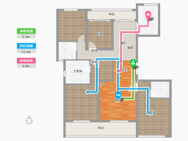 陕西省-西安市-奥园璞樾湾-153.96-户型库-动静线