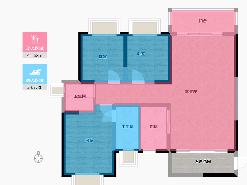 云南省-西双版纳傣族自治州-版纳上品-82.03-户型库-动静分区