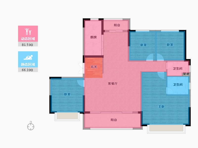 陕西省-西安市-星皓锦樾-134.64-户型库-动静分区