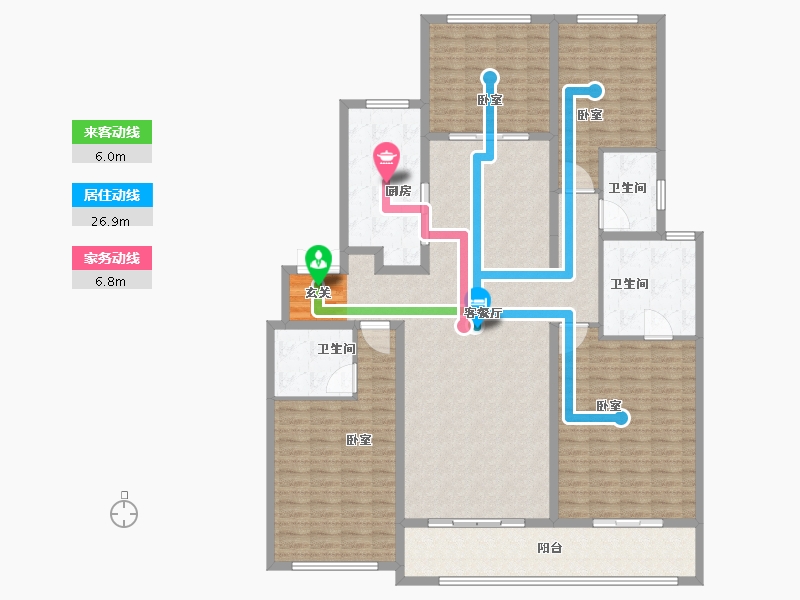 江苏省-南京市-世茂璀璨滨江-176.46-户型库-动静线