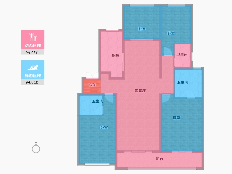 江苏省-南京市-世茂璀璨滨江-176.46-户型库-动静分区