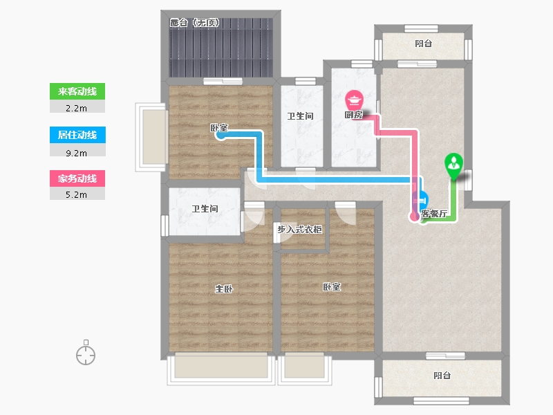 江苏省-无锡市-金洋奥澜-101.99-户型库-动静线