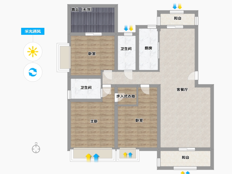 江苏省-无锡市-金洋奥澜-101.99-户型库-采光通风