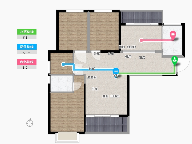 江苏省-无锡市-蔚蓝滨江-115.00-户型库-动静线