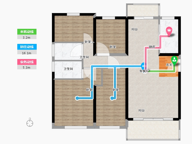 陕西省-西安市-西安碧桂园香湖湾1号-118.00-户型库-动静线