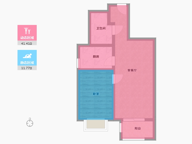 河北省-唐山市-和泓阳光北岸-46.50-户型库-动静分区