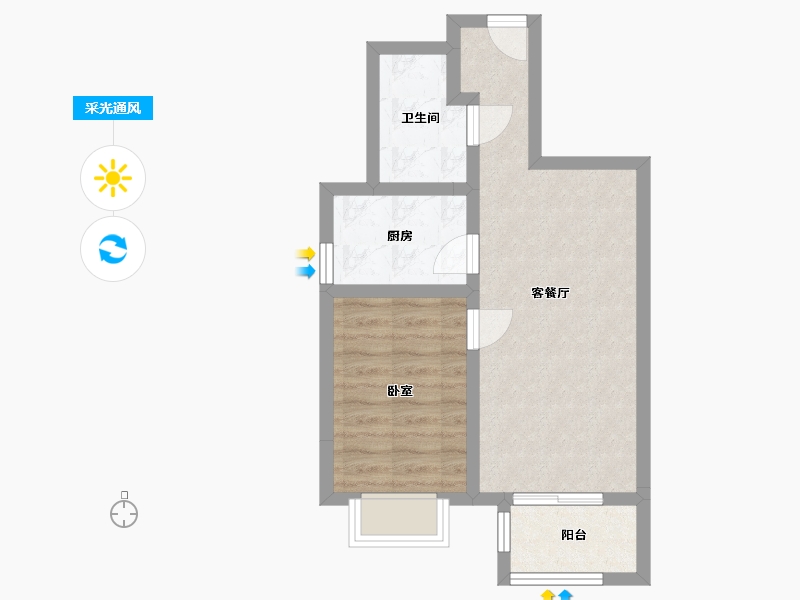 河北省-唐山市-和泓阳光北岸-46.50-户型库-采光通风