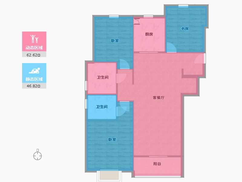 陕西省-咸阳市-融创中央学府-100.00-户型库-动静分区