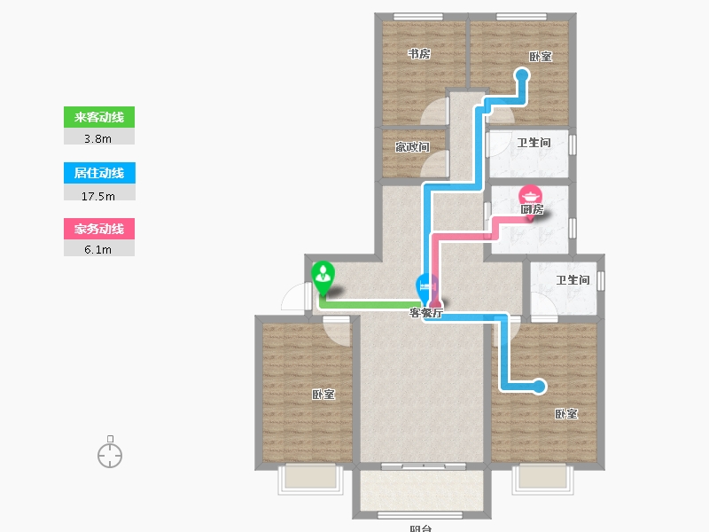 陕西省-西安市-宝鸡富力湾-125.99-户型库-动静线