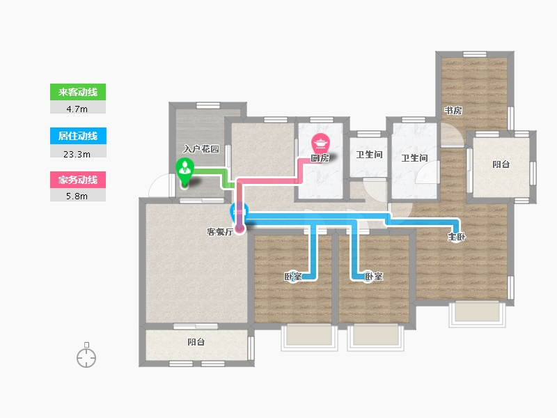 江苏省-无锡市-金洋奥澜-112.01-户型库-动静线