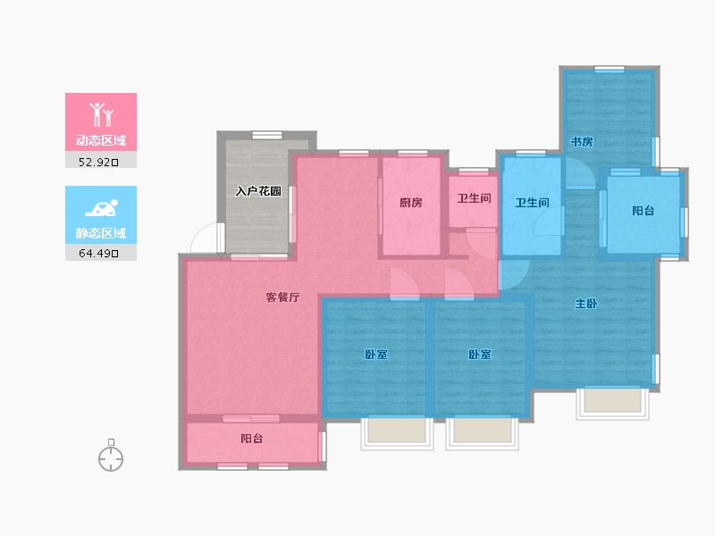 江苏省-无锡市-金洋奥澜-112.01-户型库-动静分区