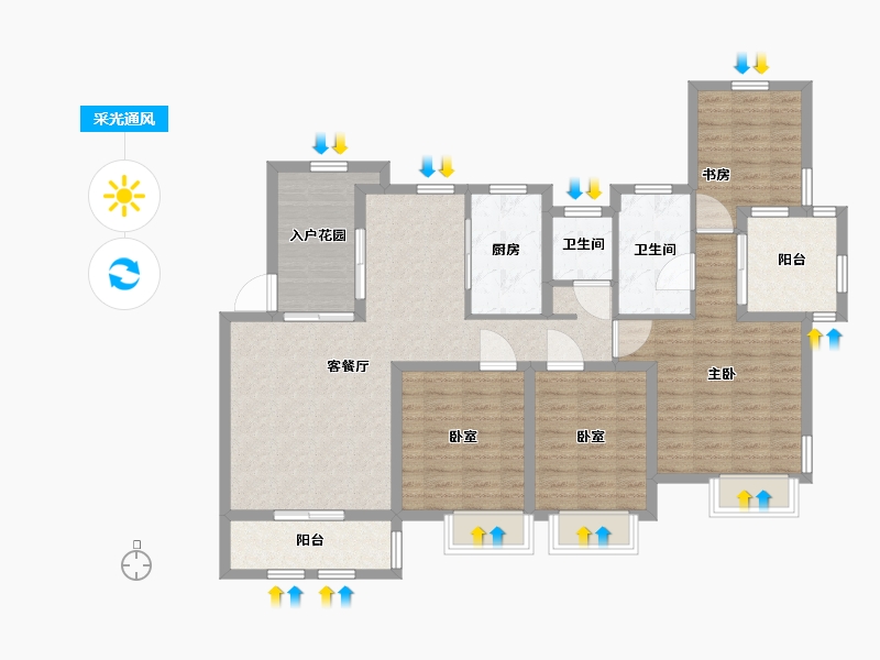 江苏省-无锡市-金洋奥澜-112.01-户型库-采光通风