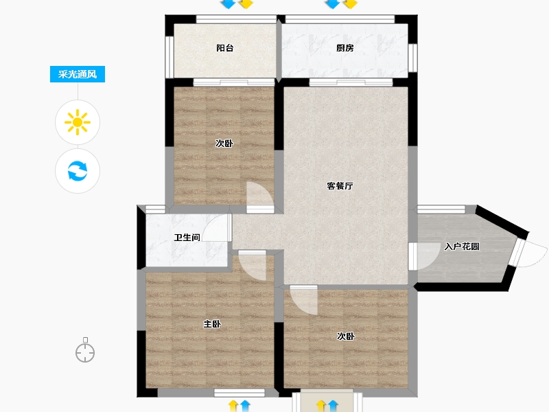 广西壮族自治区-北海市-碧园·海语城-74.54-户型库-采光通风