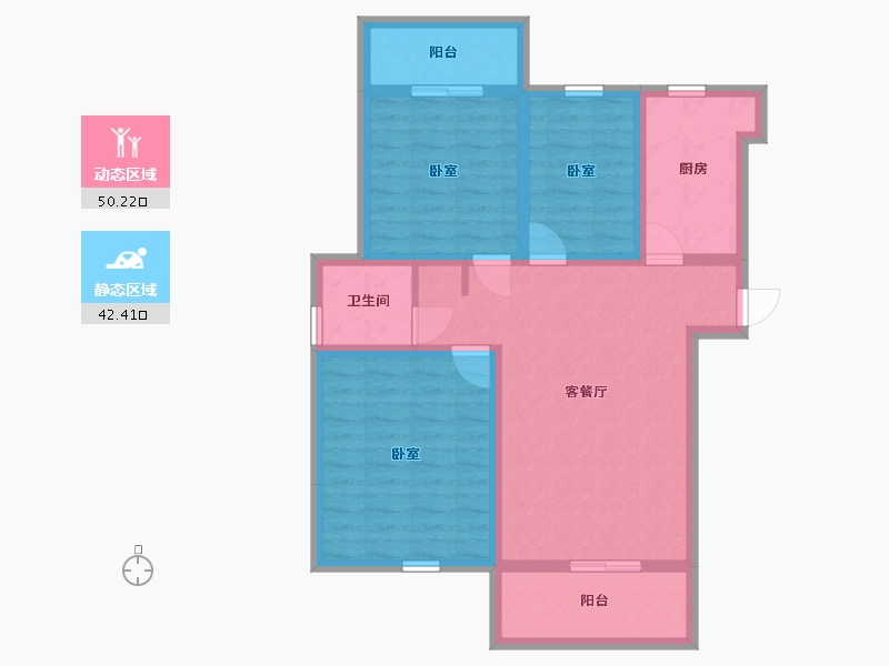 江苏省-南京市-浦泰和天下-81.77-户型库-动静分区