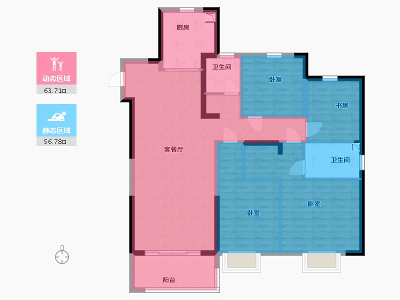 江苏省-南京市-和峰南岸-108.00-户型库-动静分区