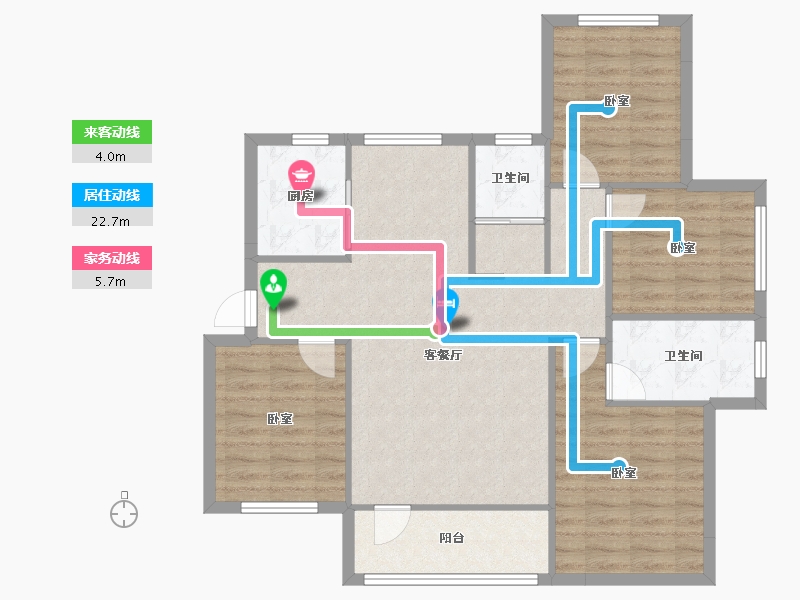 河北省-唐山市-荣盛锦绣观邸-96.96-户型库-动静线