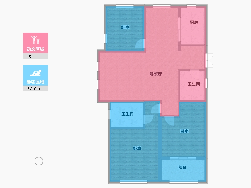 江苏省-无锡市-华府庄园白金府邸-101.98-户型库-动静分区