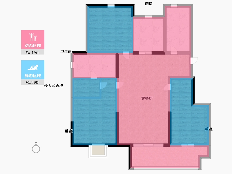 江苏省-南京市-颐和九里-90.00-户型库-动静分区